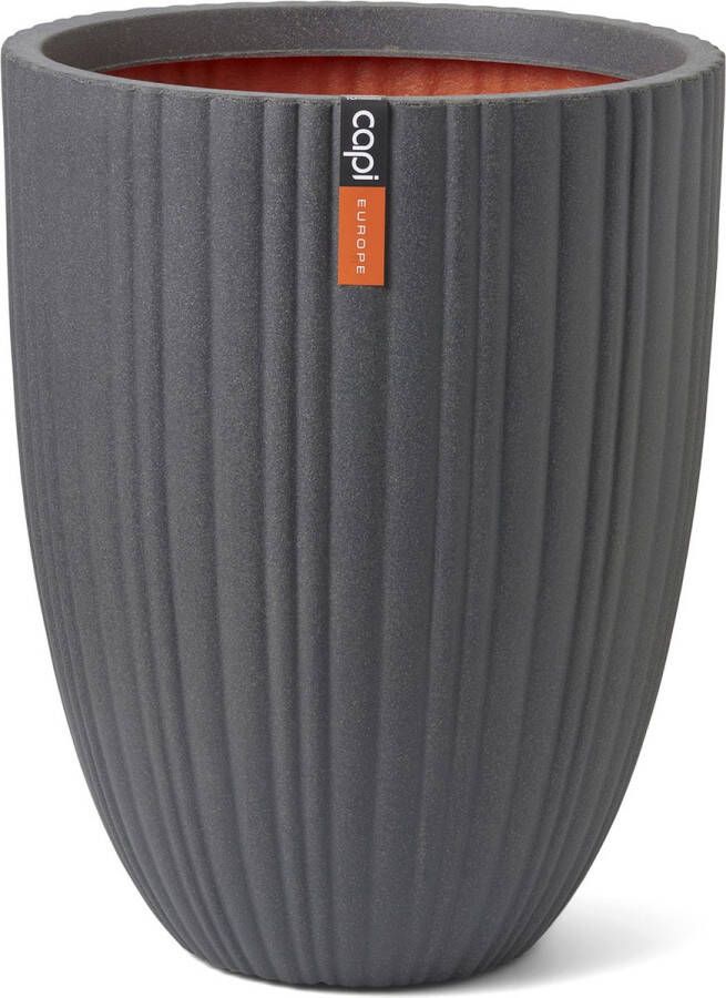 Capi Europe Vaas elegant laag Tube NL 55x73 Donkergrijs Opening Ø47 Voor binnen en buiten Levenslang garantie Breukbestendig 100% Recyclebaar KDGT785
