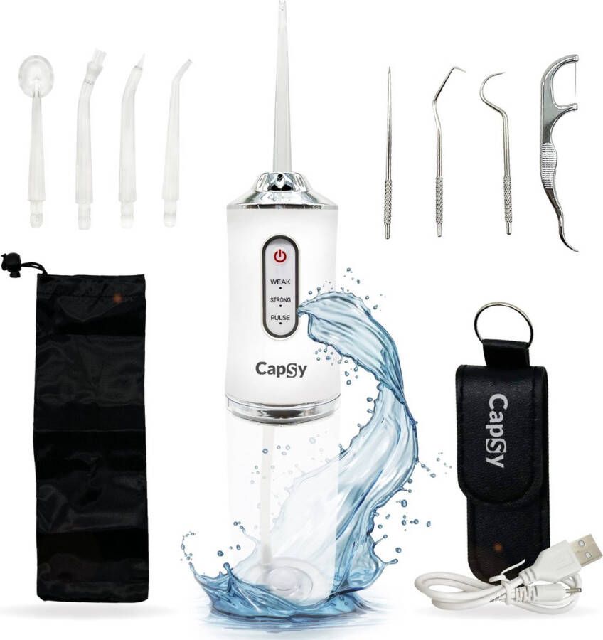 Capsy ™ Waterflosser Complete Set Draadloos Flosapparaat Elektrische Monddouche