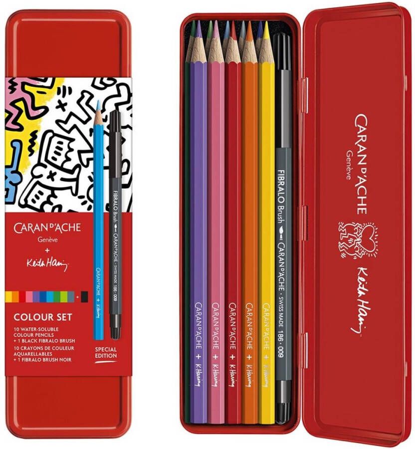 Caran D'ache Box van 10 Aquarel Potloden Keith Haring