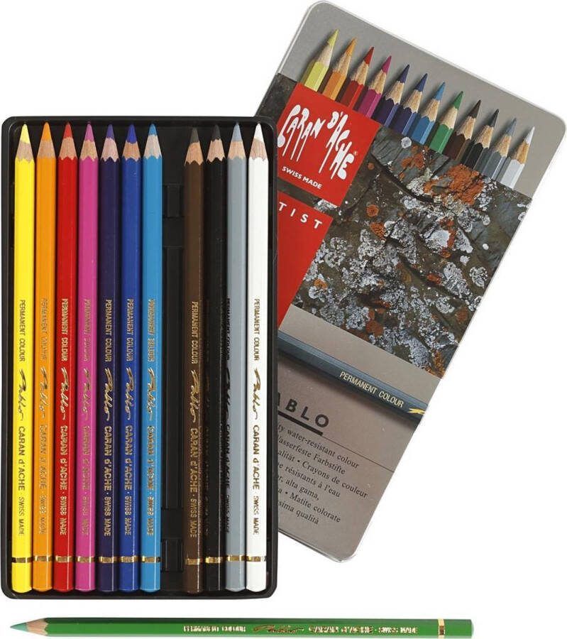 Caran D'ache Kleurpotloden Pablo assorti blik à 12stuks