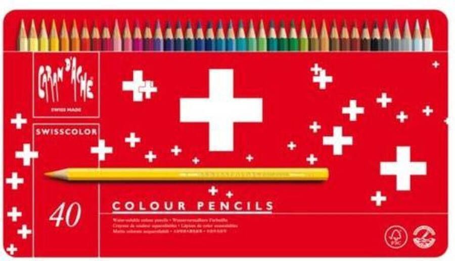 Caran D'ache Kleurpotlood swisscolor aquarel 40 st