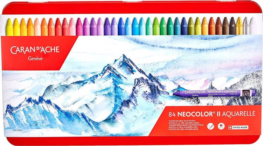 Caran D'ache Neocolor II wateroplosbare wax pastels set van 84 kleuren