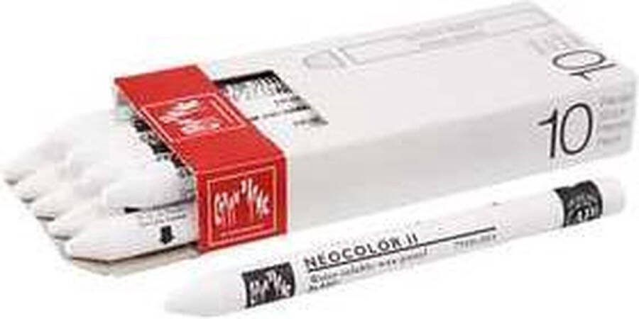 Caran D'ache Waskrijt Oliepastels 001 White Wit Tekenen Kleuren 10cm Diameter 8mm 10 stuks
