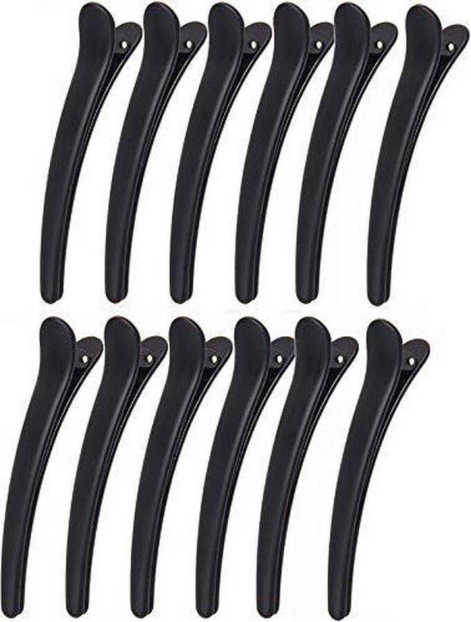 Carbon 6x Kappers haarklemmen Zwarte haarclips| Stevige Haarklem| Professionele Haarklemmen