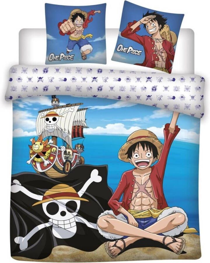 One Piece Dekbedovertrek Pirate 240 x 220 cm + (2x) 65 x 65 cm Katoen