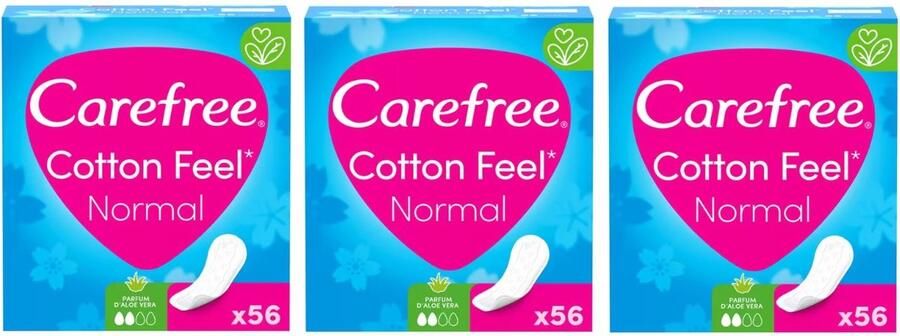 Carefree Cotton Aloë Inlegkruisjes 3x56st Voordeelverpakking