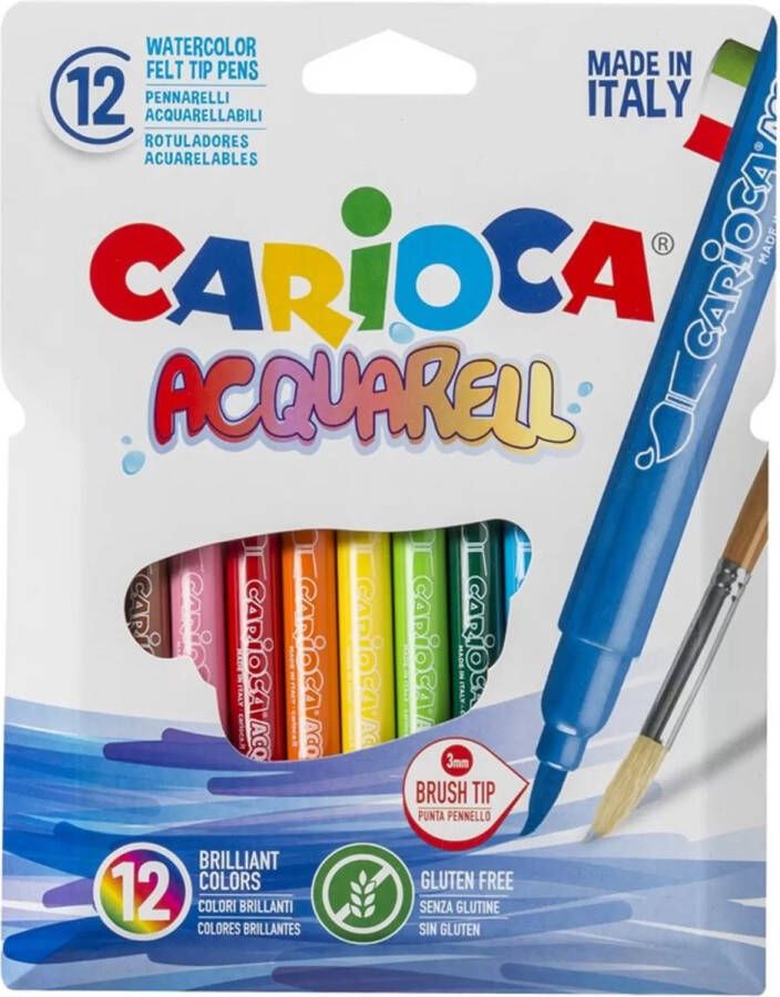 Massamarkt Carioca penseelstift Aquarel ophangdoosje met 12 stuks