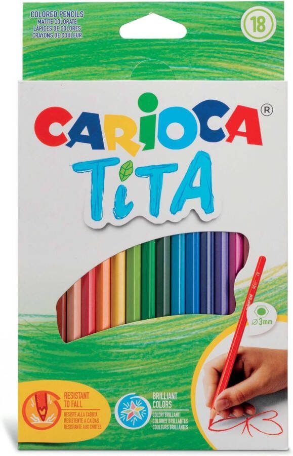 Carioca kleurpotlood Tita 18 stuks in een kartonnen etui 8 stuks