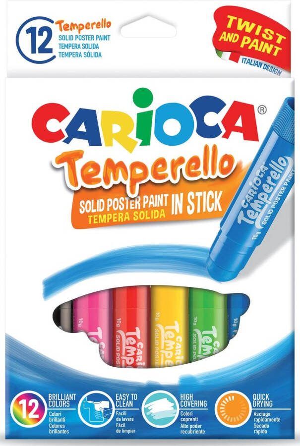 Carioca Plakkaatverf temperello ass Set a 12 stuk