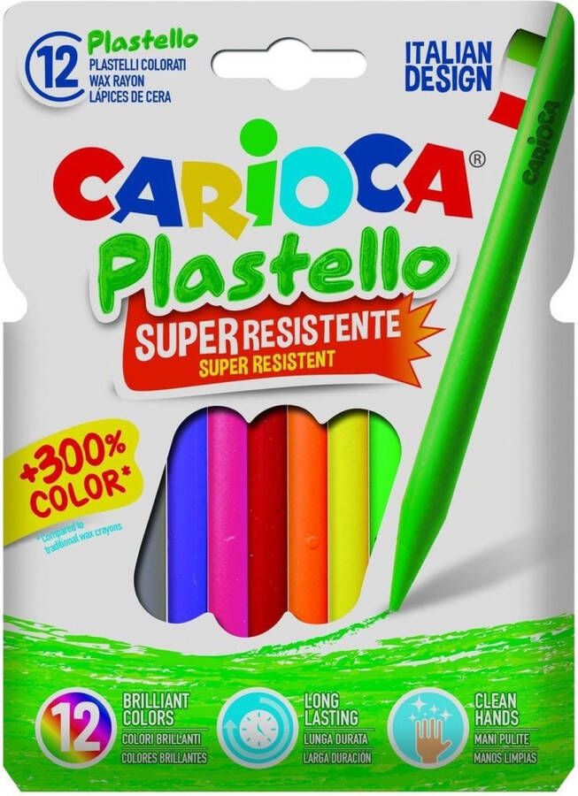 Carioca Plastic waskrijtjes 12 Stuks