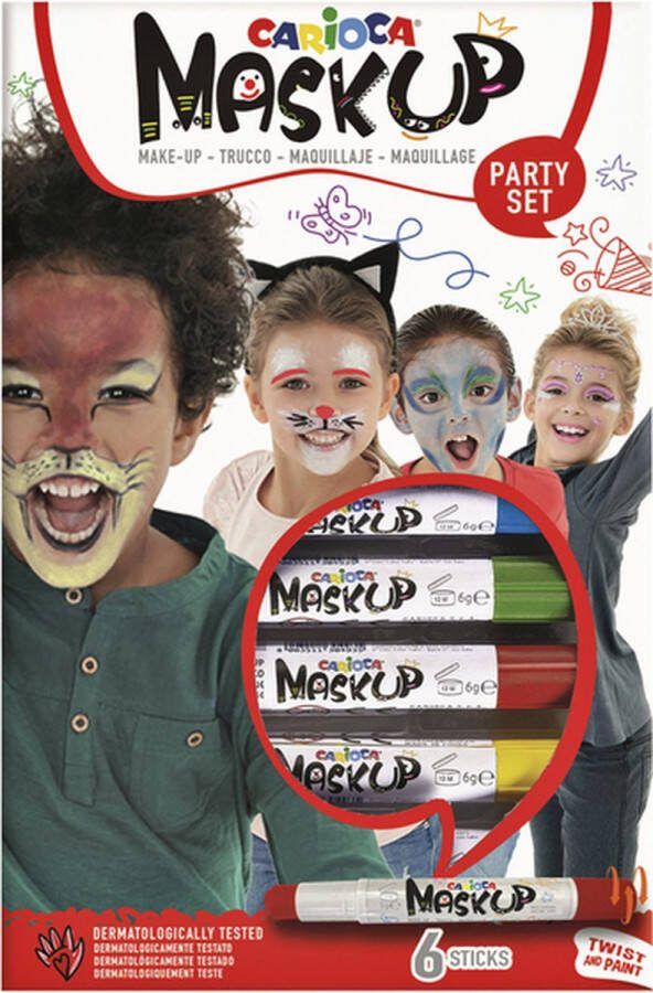 Carioca Schminkstift make-up feest set à 6 kleuren 12 stuks
