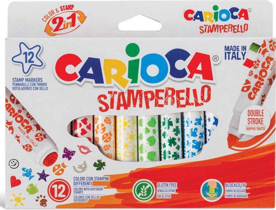Carioca Viltstift stempelstift assorti Set a 12 stuk 12 stuks