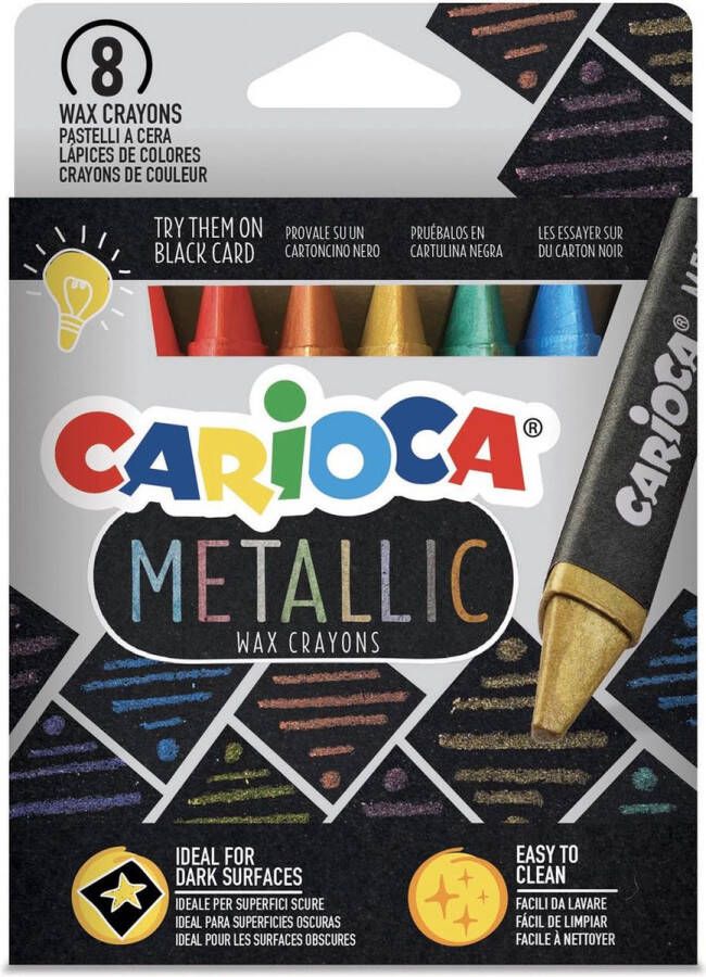 Carioca waskrijt Wax Metallic kartonnen etui van 8 stuks