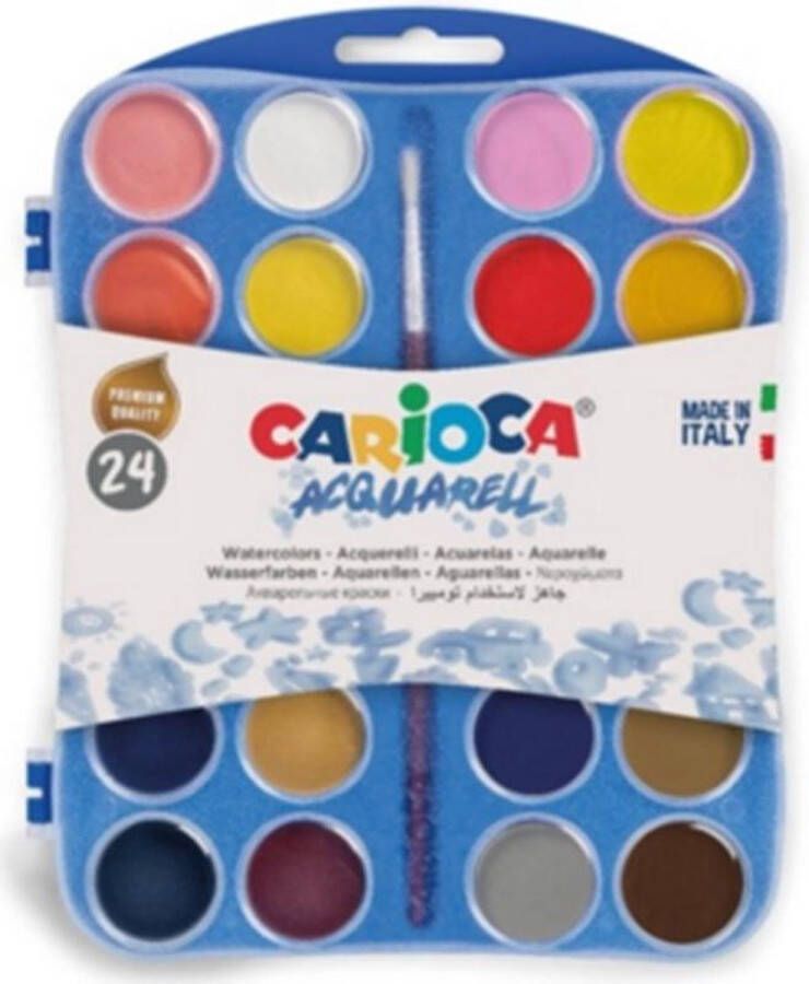 Carioca waterverf 24 kleuren met kwast