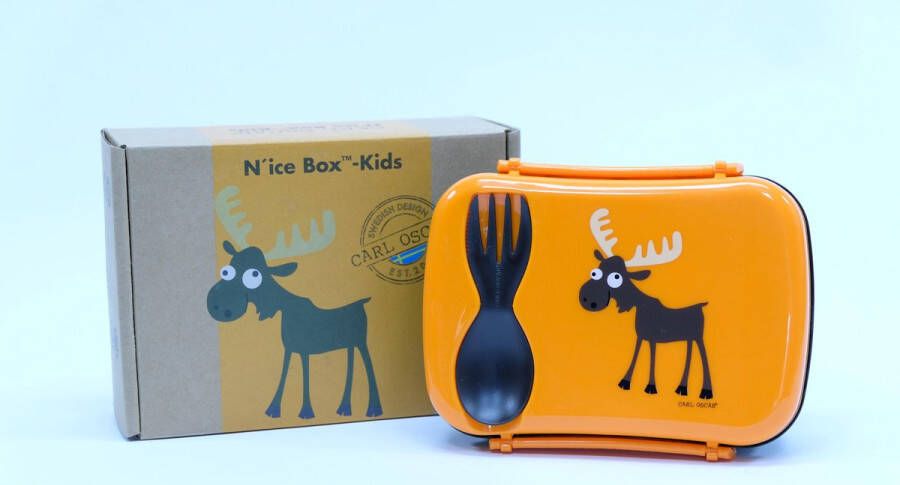 Carl-Oscar N'ice Box Lunch box met koelelement voor kinderen oranje eland 17 x 12.5 x 6.3 cm