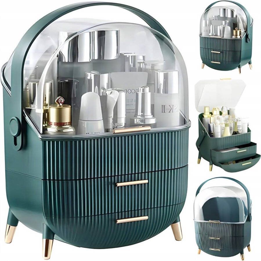 Carla Make Up Organizer – Ladekastje – Sieraden Houder Groen