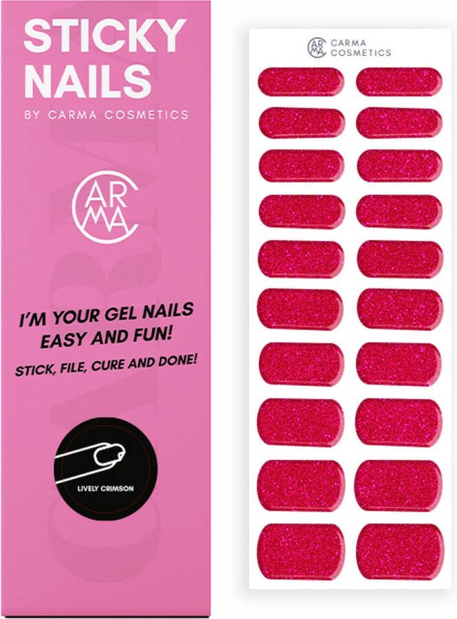 Carma Cosmetics STICKY NAILS Lively Crimson (Rode Glitter Gelpolish Stickers)