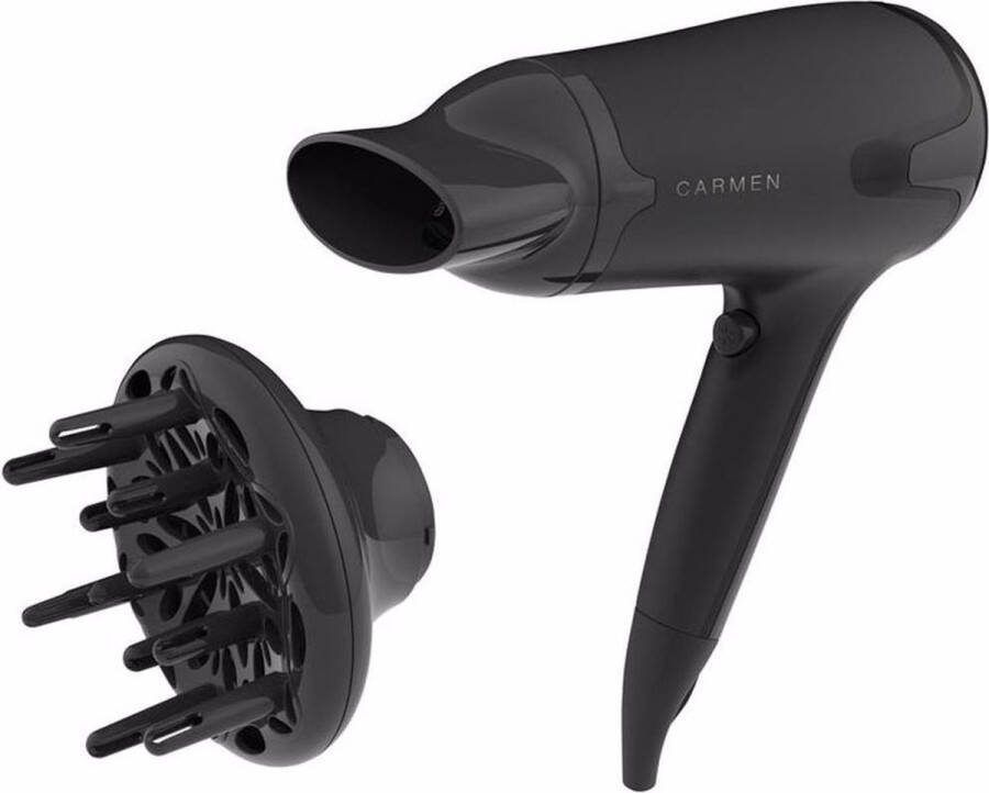 Carmen HD1695 Föhn 1700W Diffuser Coolshot functie Zwart