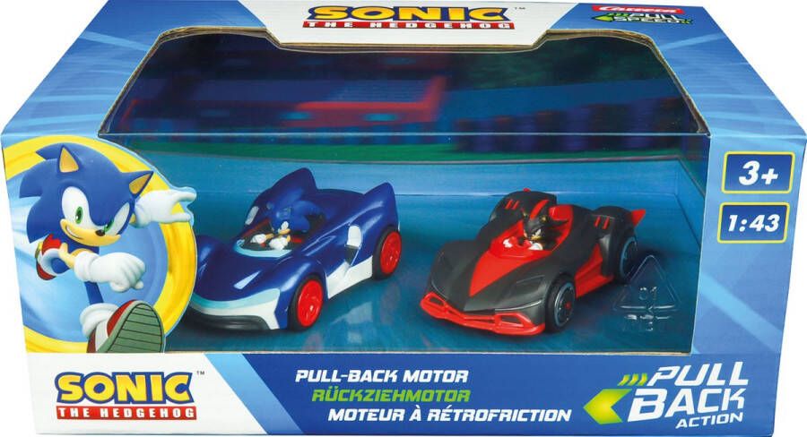 Carrera 1:43 P&S Sonic the Hedgehog Sonic vs. Shadow Pull-Back TwinPack Terugtrekauto