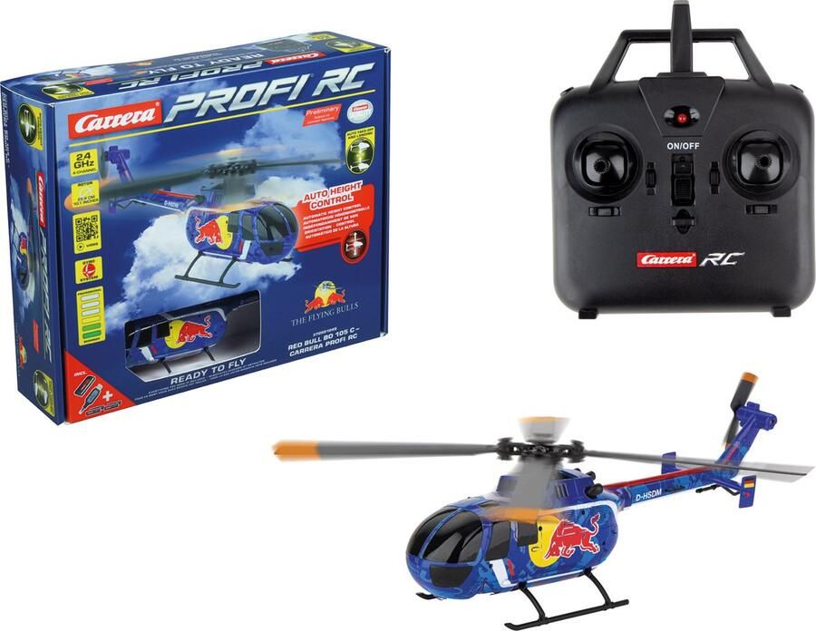 Carrera RC Helikopter Red Bull BO 105 C Profi RC 2 4GHz RC Model Kant en Klaar