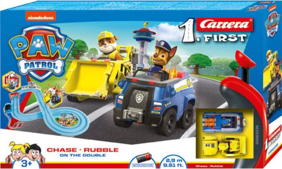 Carrera FIRST PAW Patrol On the Double Chase vs. Rubble Racebaan 2 9m Racebaan