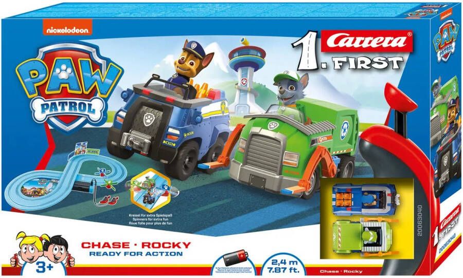 Carrera First PAW Patrol Racebaan Ready for Action Chase & Rocky 2.4 meter