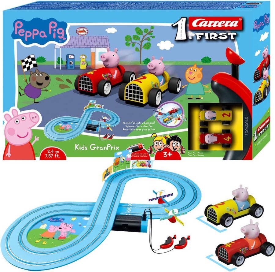 Carrera FIRST Peppa Pig Kids GranPrix Peppa Pig vs. George Racebaan 2 4m Racebaan
