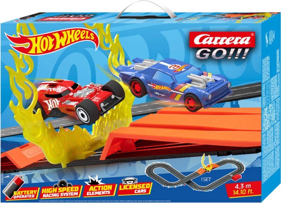 Carrera GO!!! Hot Wheels Blauw vs. Rood Racebaan 4 3m Racebaan