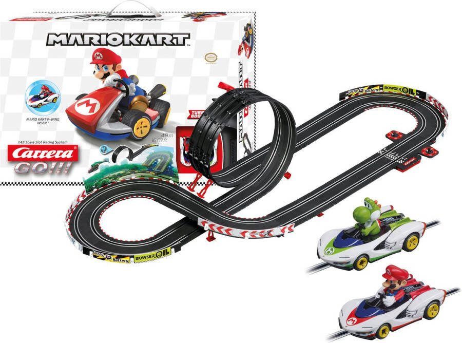 Carrera GO!!! Mario Kart™ P-Wing Mario vs. Yoshi Racebaan 4 9m Racebaan