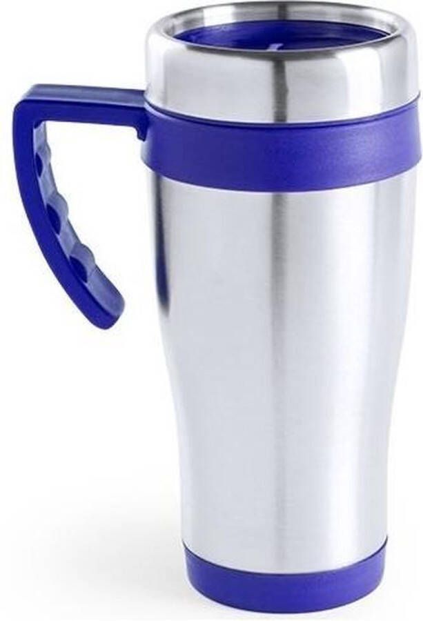 Carson RVS thermosbeker warm houd koffiebeker blauw 500 ml Thermosbeker