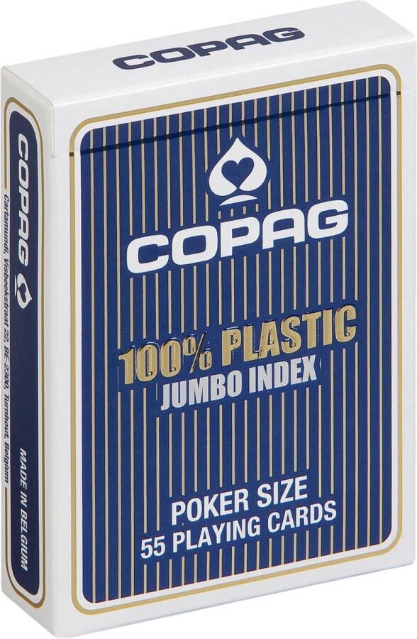 Cartamundi Plastic speelkaarten Blauw Jumbo Index Copag