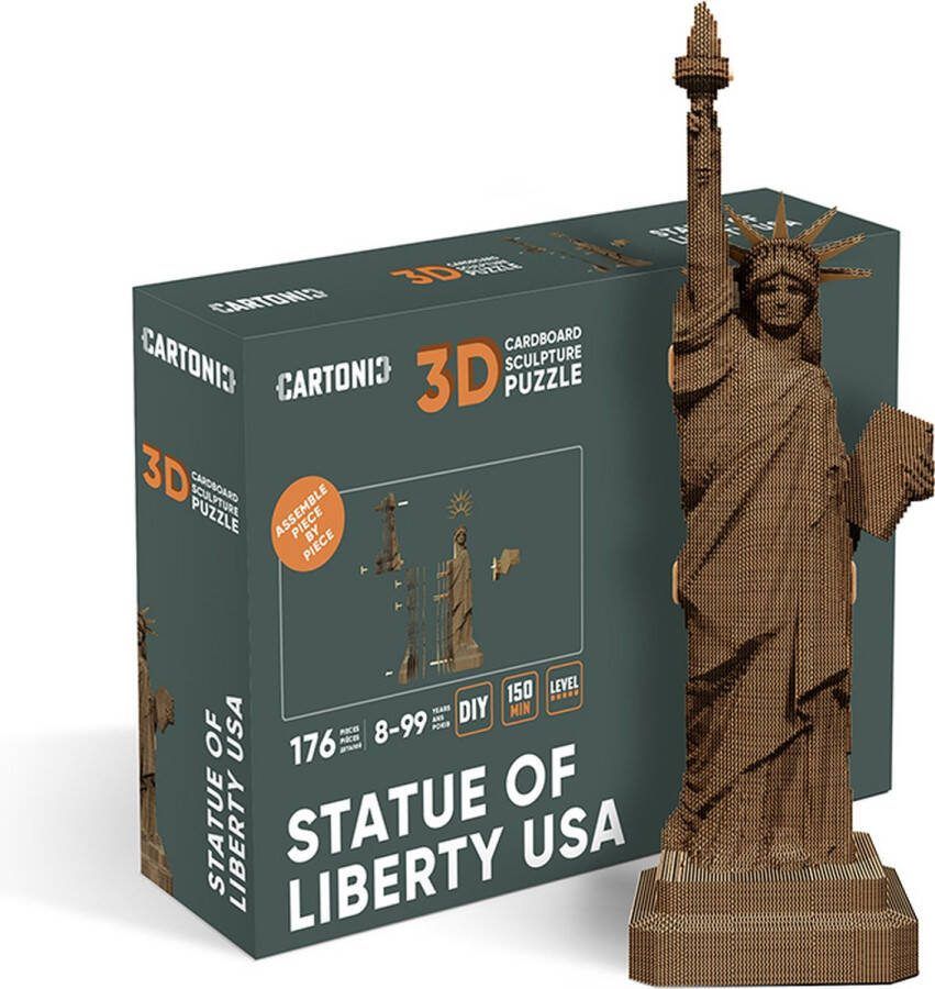 Cartonic 3D Cartonic- vrijheidsbeeld 3D puzzel- 3D- Kinderen- Volwassen- Ecologisch