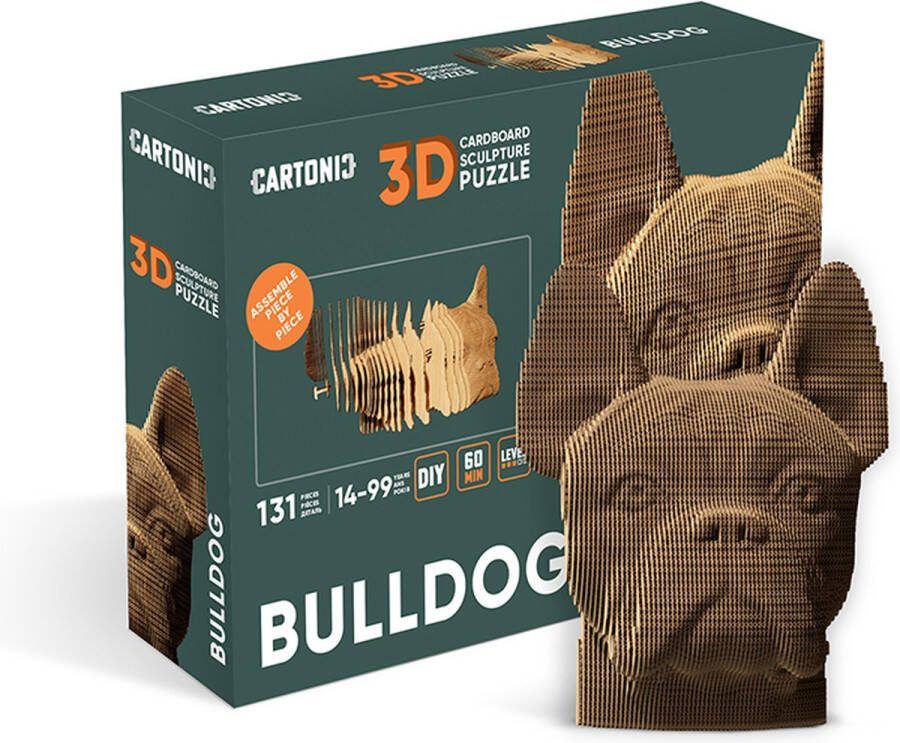 CARTONIC 3D puzzel- Bulldog- 3D- Puzzel- Speelgoed- kinderen- DIY- cadeau- Dieren-hond