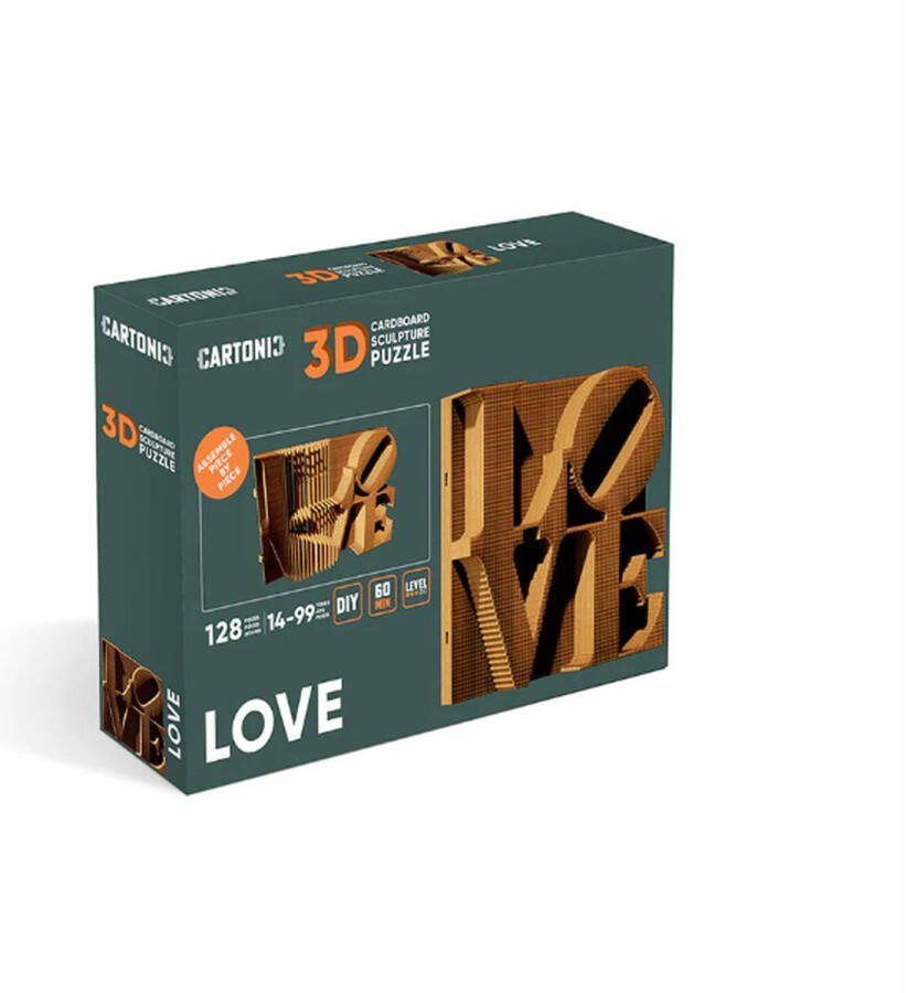 CARTONIC -3D puzzel- LOVE-3D puzzel- Speelgoed- Puzzel-DIY- Creatief- Karton- Kinderen en volwassen- 3D- puzzel
