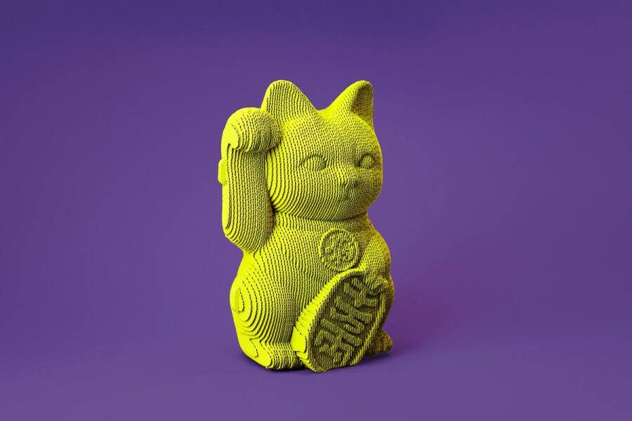 CARTONIC -3D puzzel- Lucky Cat-3D puzzel- Speelgoed- Puzzel-DIY- Creatief- Karton- Kinderen en volwassen- 3D- puzzel- kat