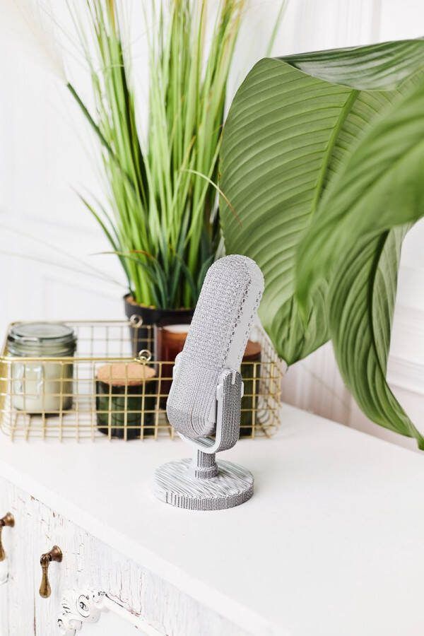 CARTONIC -3D puzzel- Microphone-3D puzzel- Speelgoed- Puzzel-DIY- Creatief- Karton- Kinderen en volwassen- 3D- puzzel