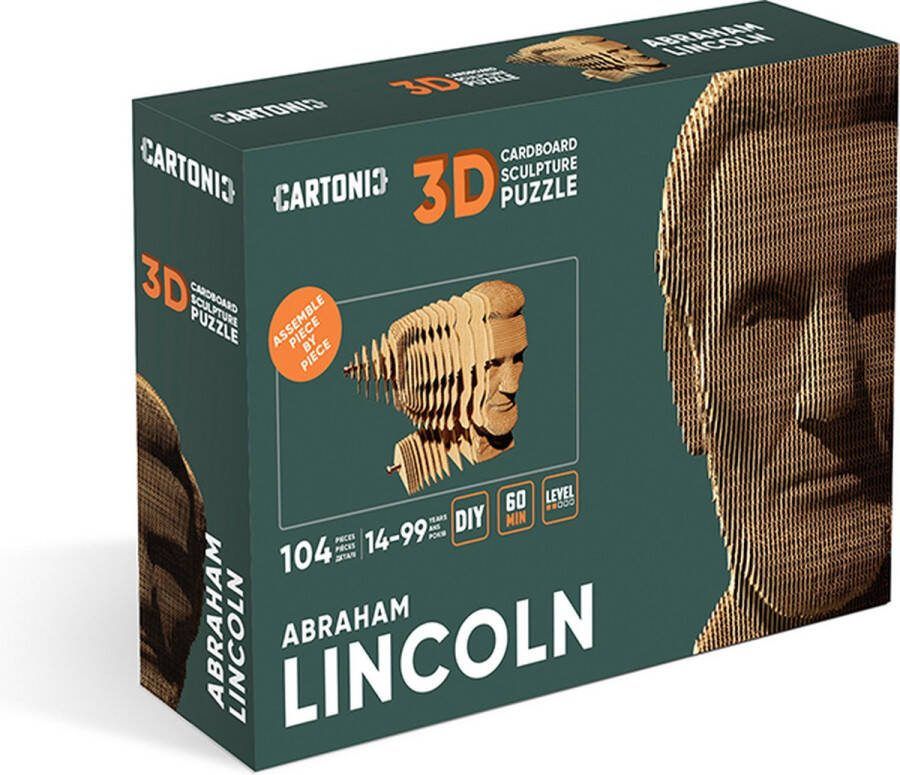 CARTONIC -ABRAHAM LINCOLN- 3D puzzel- kinderen en volwassenen- DIY- Karton- puzzels- Decoratie- interieur