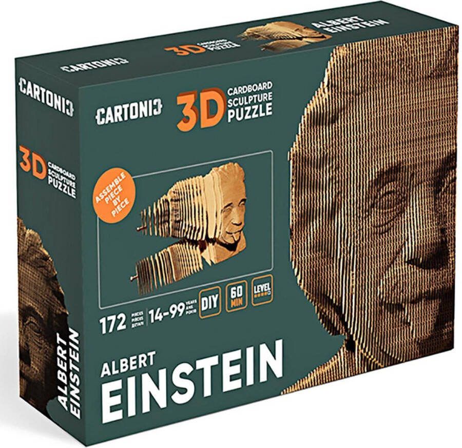 CARTONIC Albert Einstein- 3d puzzel- DIY- puzzel- ecologisch- cadeau-kado- kinderen en volwassenen- 3D