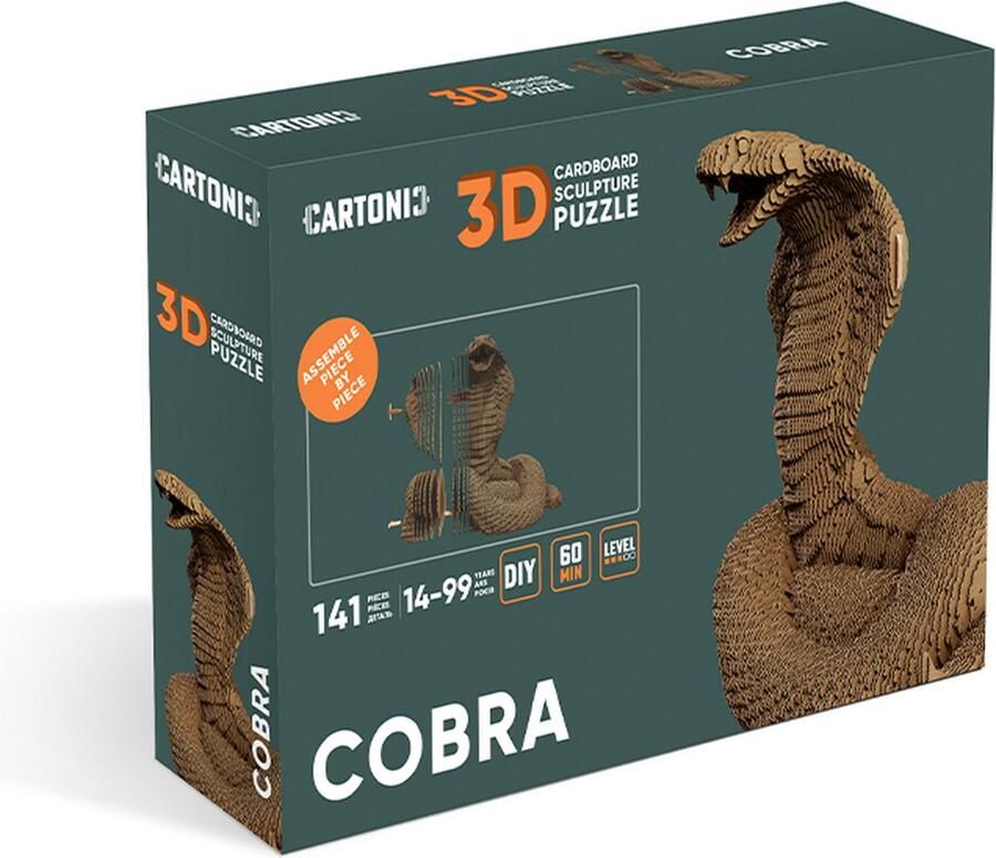 CARTONIC Cobra 3D puzzel- 3D- Kinderen- Volwassen- Ecologisch