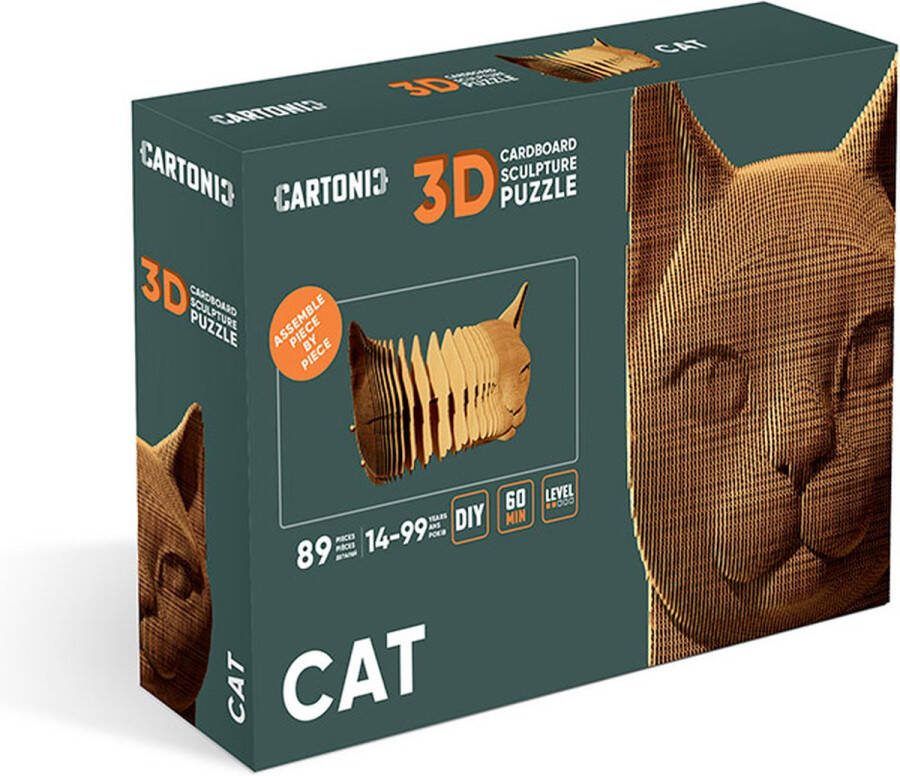CARTONIC CAT- 3D puzzel- 3D- Kinderen- Volwassen- Ecologisch