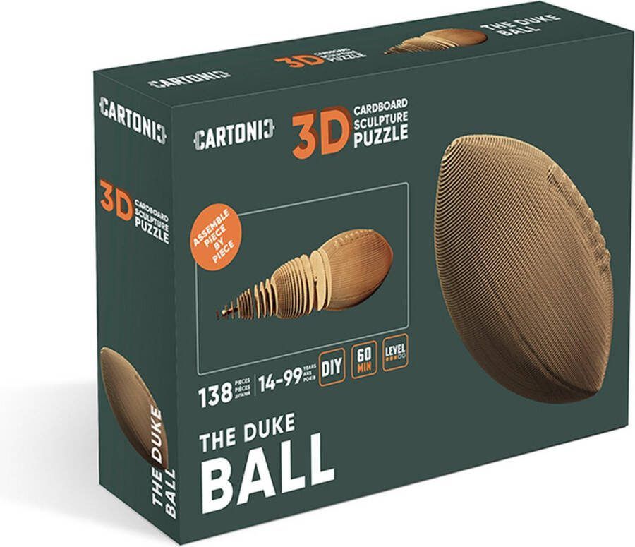 CARTONIC DUKE BALL- 3D puzzel- kinderen en volwassenen- American Football- Puzzel- decoratie- DIY- Ecologisch