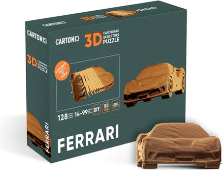 CARTONIC Ferarri- 3D puzzel- Speelgoed- Puzzel-DIY- Creatief- Karton- Kinderen en volwassen- 3D- puzzel