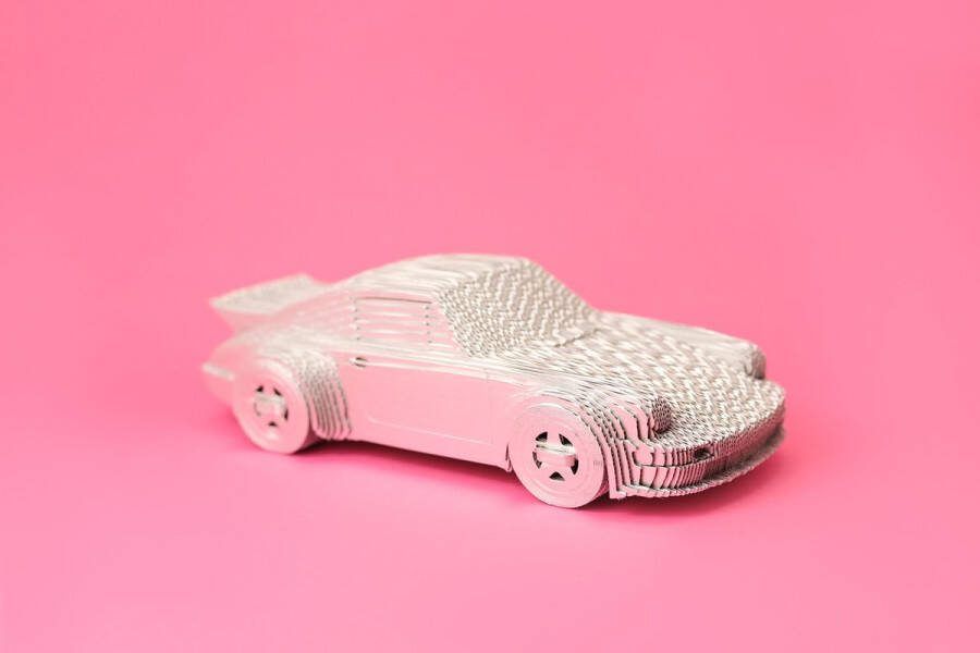 CARTONIC Porsche 911- 3D Puzzel-Speelgoed- Puzzel-DIY- Creatief- Karton- Kinderen en volwassen- 3D- puzzel