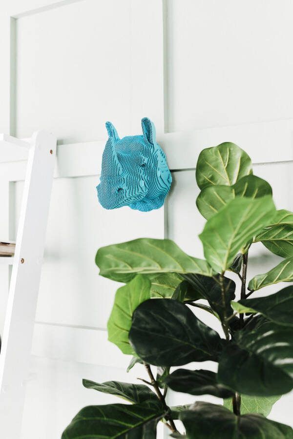 CARTONIC Rhino- Neushoorn- 3D puzzel- muur decoratie- puzzel- decoratie- speelgoed- kinderen en volwassenen