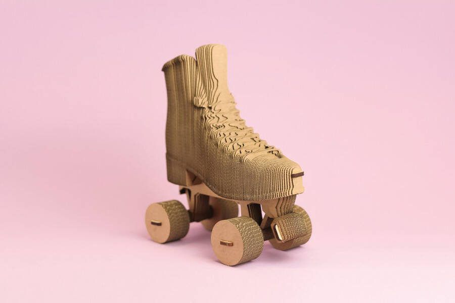 CARTONIC Roller Skates- 3D Puzzel-Speelgoed- Puzzel-DIY- Creatief- Karton- Kinderen en volwassen- 3D- puzzel