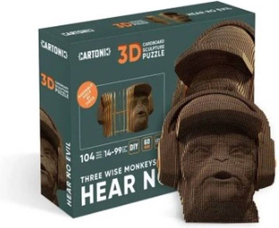 CARTONIC THREE WISE MONKEYS: HEAR NO EVIL- 3D puzzel- puzzels-DIY-Kinderen en volwassenen