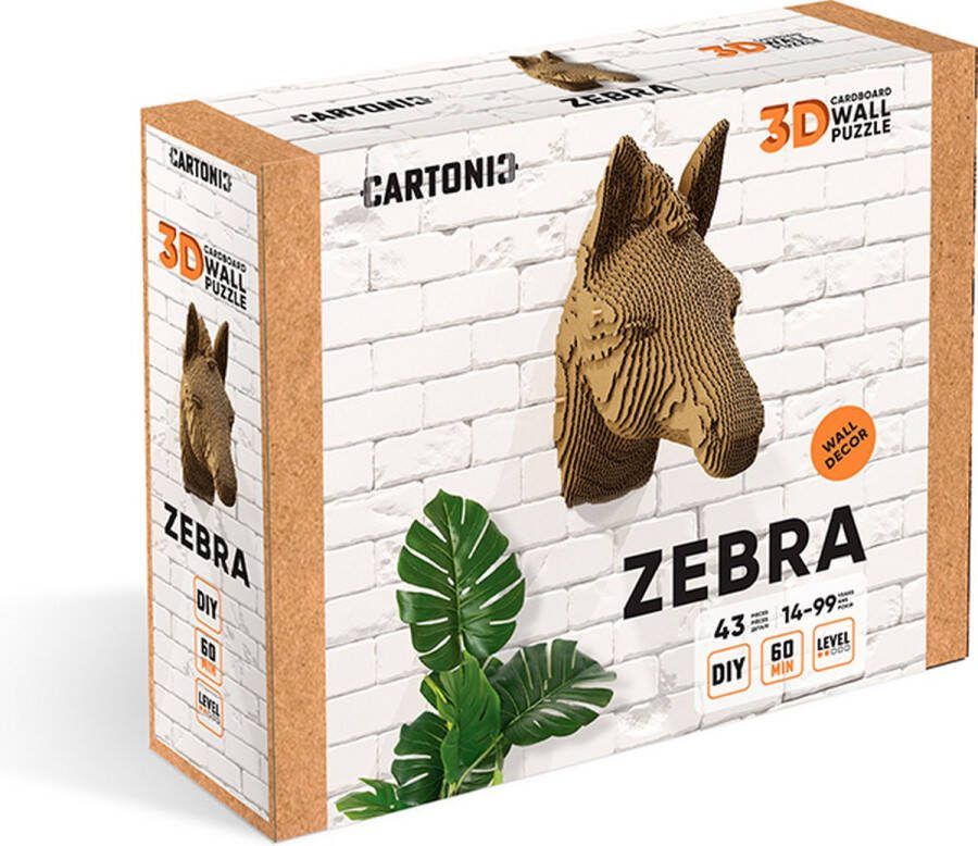 Caryonic CARTONIC- Zebra- 3d puzzel- 3D- puzzelen-DIY- Kinderen en Volwassenen- decoratie- thuis- muurdecoratie- Ecologisch