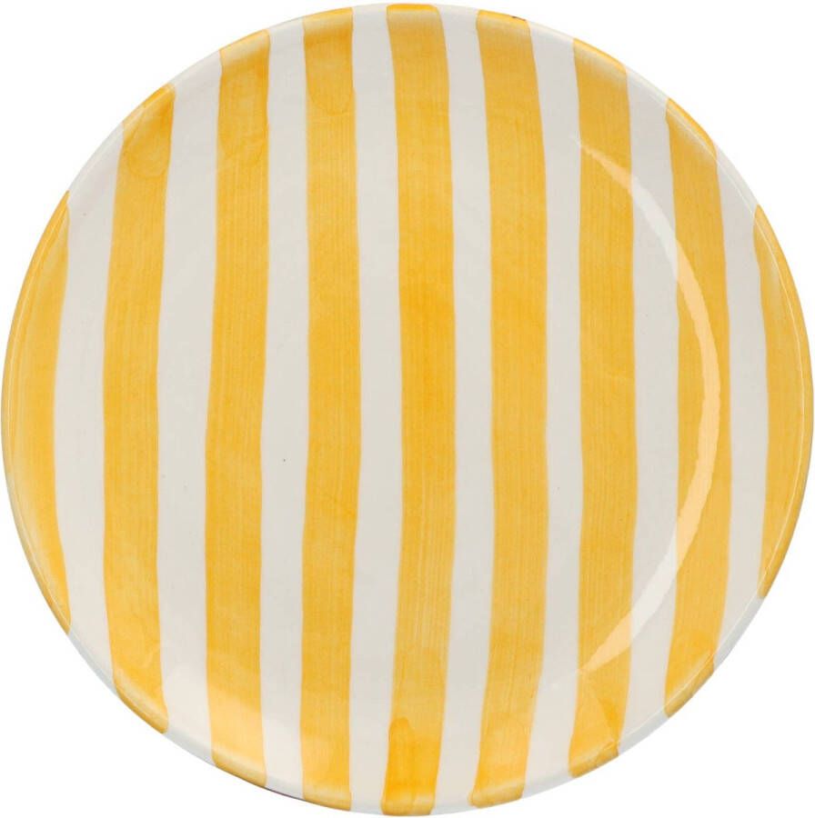Casa Cubista Ontbijtbord met streeppatroon geel 23cm Kleine borden