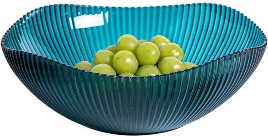 CASA DI ELTURO Fruitschaal Opbergmand Wave – Petrol Groen – Ø27 cm