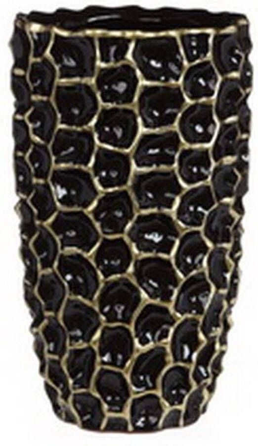 CASA DI ELTURO IDEAS DENTED VASE BLACK GOLD